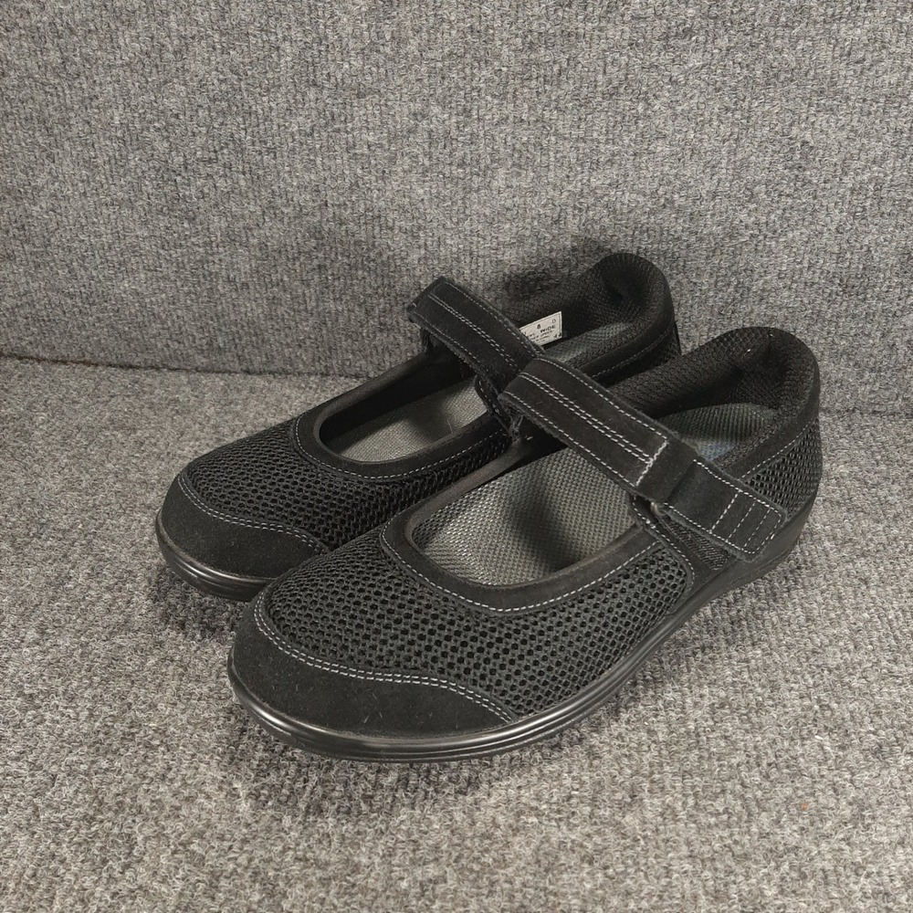 Orthofeet Mary Jane 851 8 Wide Black Womens Leather Comfort Walking Shoes